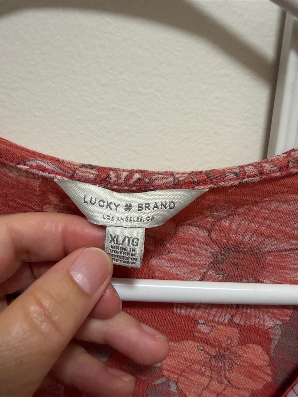 Lucky Brand Coral Floral Tie-Front Flutter Sleeve Blouse - Picture 2 of 5